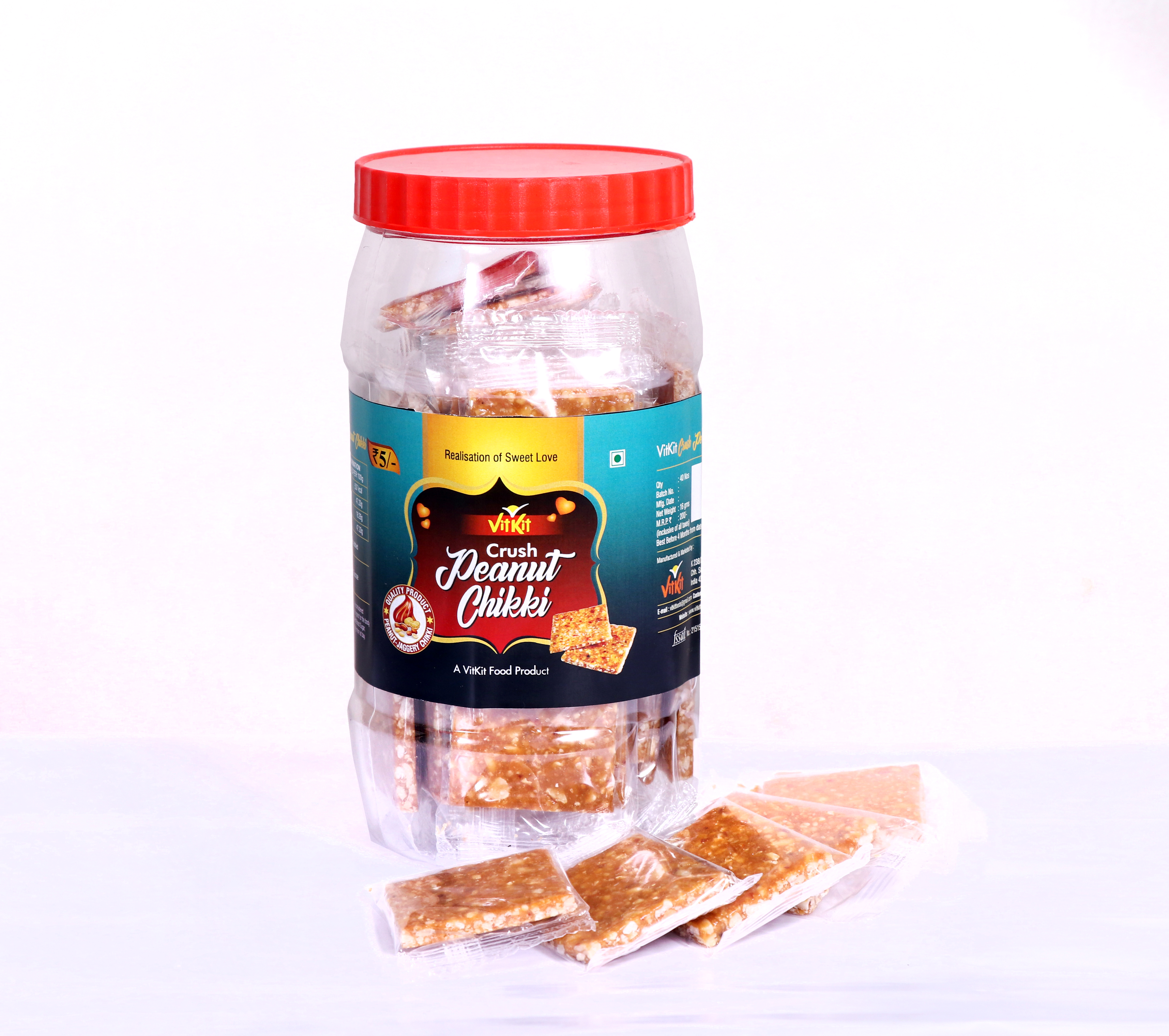 CRUSH PEANUT CHIKKI 700GMS(40 NOS)